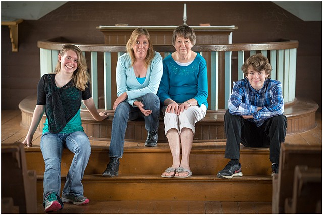 Cori, Bobbi, Marilyn and Connor, Finnish Apostolic Lutheran Church, Savo Township, South Dakota