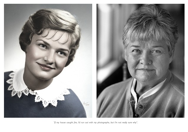Donna, 1961 and 2009. "If my house caught fire, I'd run out with my photographs, but I'm not really sure why."