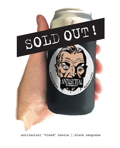kyle trowbridge art antilectual recordings beer koozie