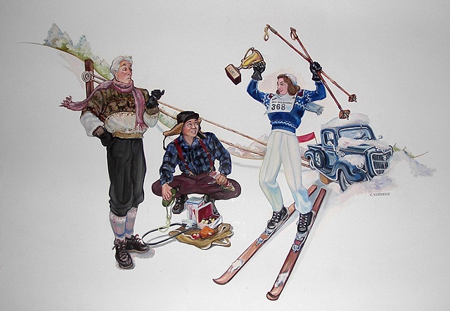 Ford Ski Poster - 1940's Era