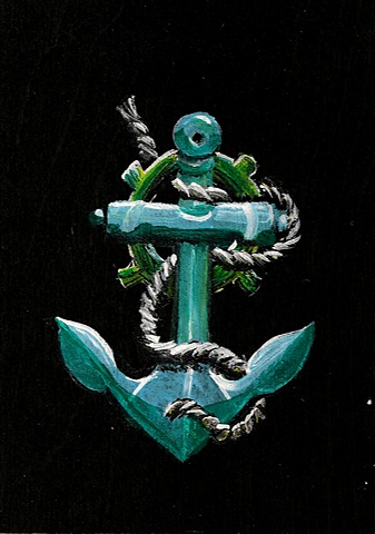 anchor on wood