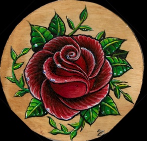 rose on wood