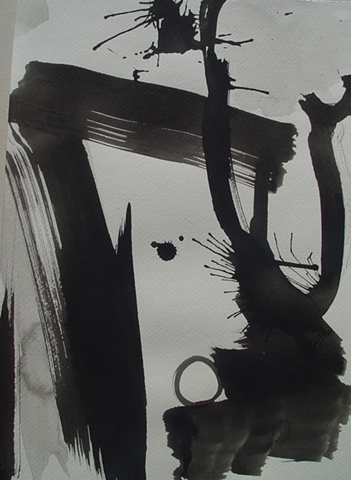India Ink on Paper; 2011 Ed Rudis; Cliff Lope; 18"x24"; $400