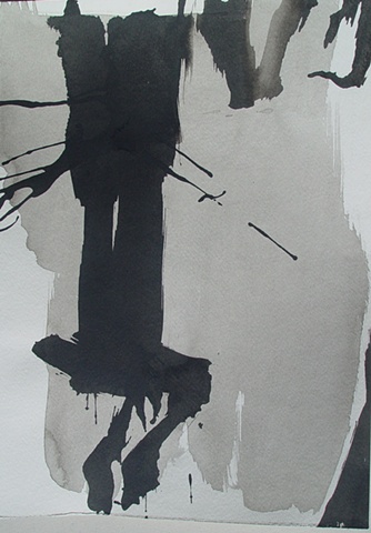 India Ink on paper; Tree Swing; 18"x24"; $400.00; 2011 Ed Rudis