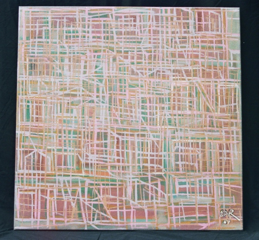 Acrylic & Enamel on canvas; 36" x 36"; Alpha Pattern; 2007 Ed Rudis; $65000.00