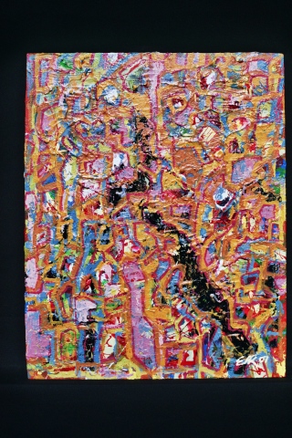 Acrylic on canvas board; 16"x20"; 01 March 2007 Ed Rudis Fine Art; "Oil Spill"; $750000.00