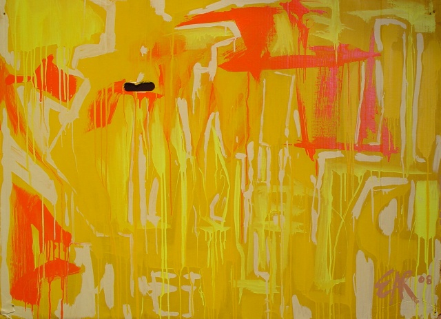 Acrylic on Cardboard; 36" x 50"; Solar Flare #1; 2008 Ed Rudis; $1950.00