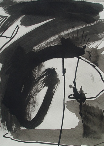 India Ink on Paper; 2011 Ed Rudis; King Reptile (Manager's Collection); 18"x24"