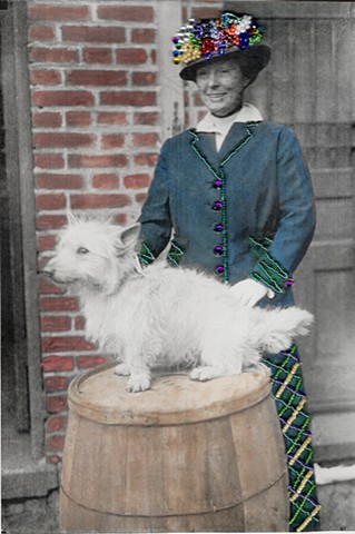Woman with White Dog