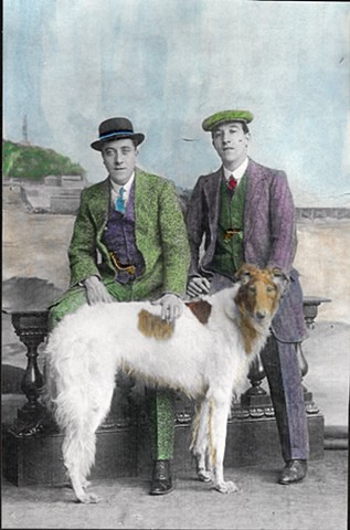 Two Men with a Dog