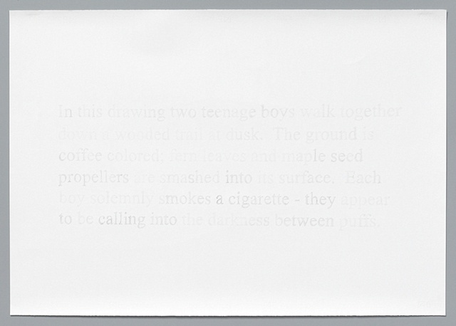 text pencil drawing "Two Boys" by artist Joe Hardesty
