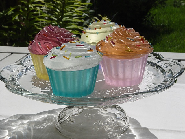 Cast glass cupcakes