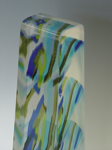 Fused, cast and polished glass column.