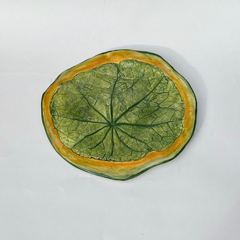 Green Nasturtium Leaf plate- £70