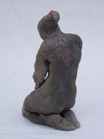 Kneeling Smoked Figurine, back