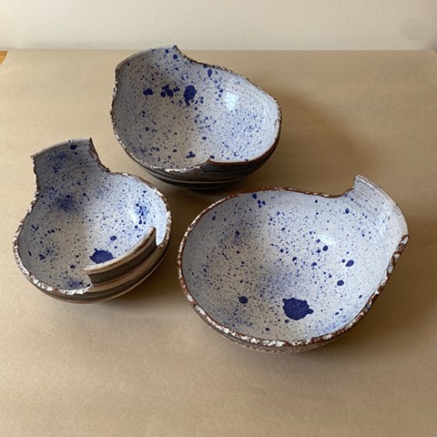 3 BlueSplash Bowls