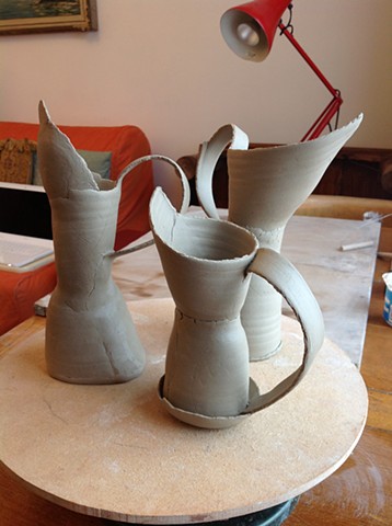 Small Jug Forms- Leather Hard (nit fired yet)