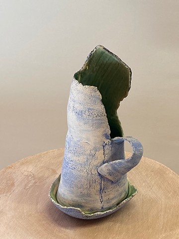 Small Blue jug form1-another angle -£180
