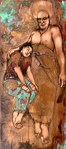 53x24 Graphite, Patina and Drypoint on Copper