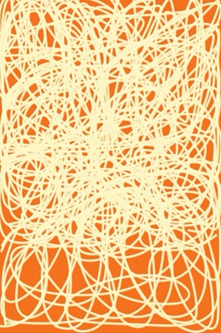 Yellow Scribbles on Orange Field