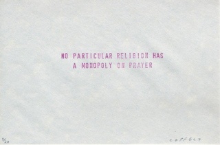no particular religion has a monopoly on prayer