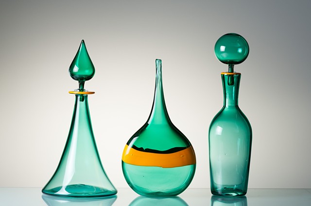 Genie Bottles - Green and Orange