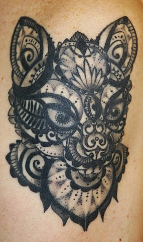henna cat tattoo