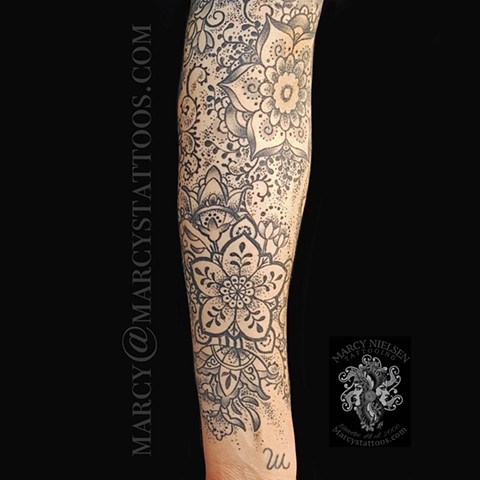 Henna tattoo sleeve mandala