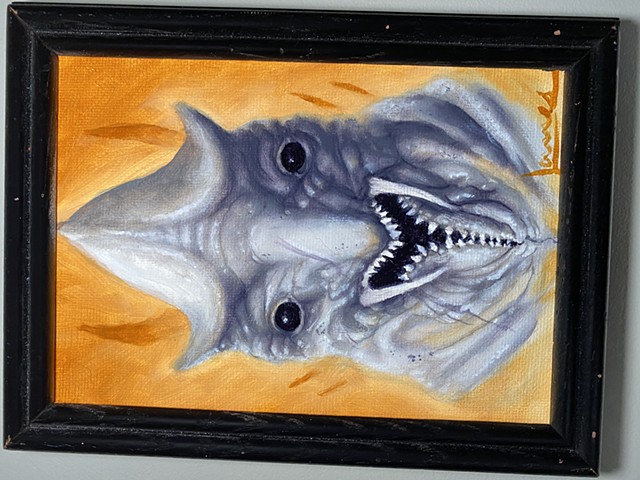 Oil painting creature demon artist Phoenix Arizona shark monster
