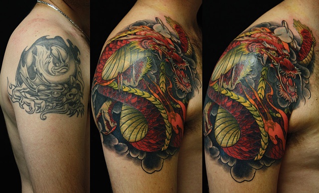 dragon japanese tattoo Eric James Phoenix Tattoo company Arizona 