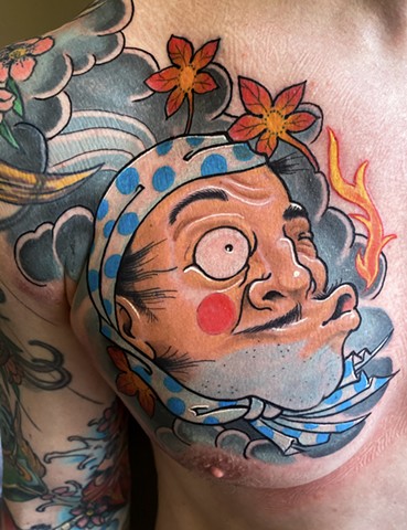 Hyottoku Japanese folklore tattoo best tattoo artist Phoenix AZ Blind Tiger 