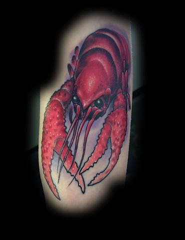 eric James tattoo, Phoenix Arizona tattoo art, creature tattoo, bug tattoo, crawfish tattoo scary tattoo color tattoo, best tattoos