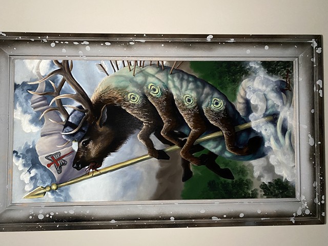 Oil painting artist elk creature war monster art Phoenix Arizona best tattoo art