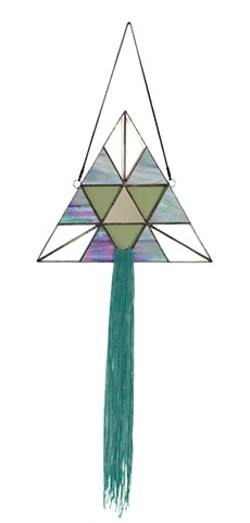 Purple Iridescent Triangle Mirror  (SOLD)