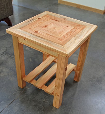 Salvaged wood table with modern primitive esthetic, handmade by Andrew Traub