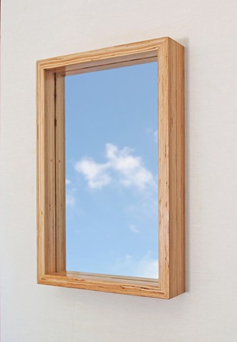 Modern wood mirror, microlam lvl, handmade by Andrew Traub, Andy Traub