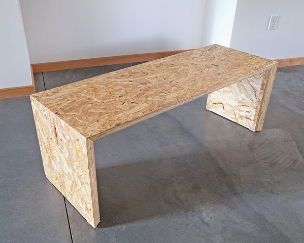 Modern OSB Arch Bench with yellow accents