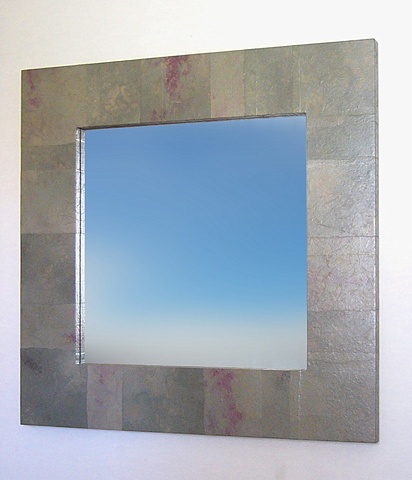 Paper-skin mirror frame, modern, custom, handmade