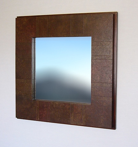 Platform Mirror Frame with Walnut, handmade, modern
