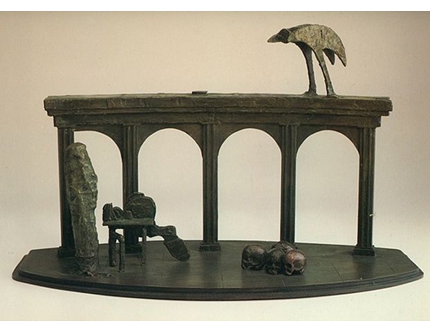 Poet Standing/with Skulls and Bird, 1983