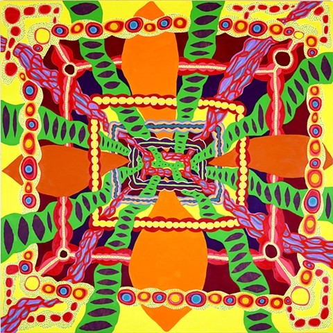 Reentry Field: 2023, oil on canvas, 45.5" x 45.5"