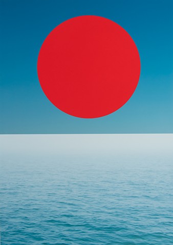Red Circle Above the Sea