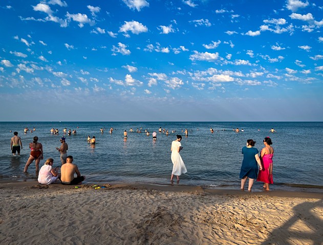 Woman in White at the beach