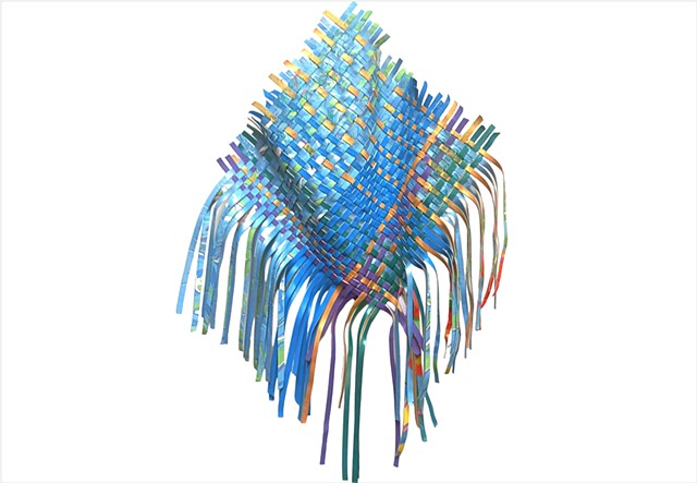 Innovative woven paint thread textile by Julee Latimer