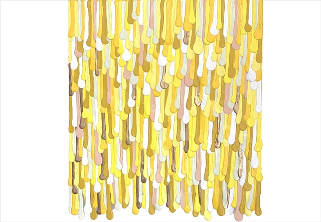 Sundance by Julee Latimer - yellow layered drip painting 
