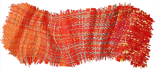 Edgy and exciting fiery paint textile by Julee Latimer