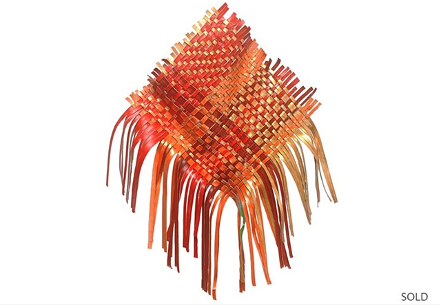 Woven paint textile by Julee Latimer