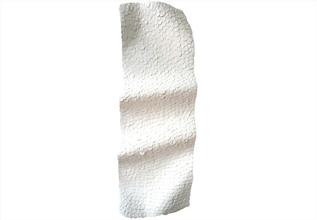 white elegant rippled wall sculpture by Julee Latimer