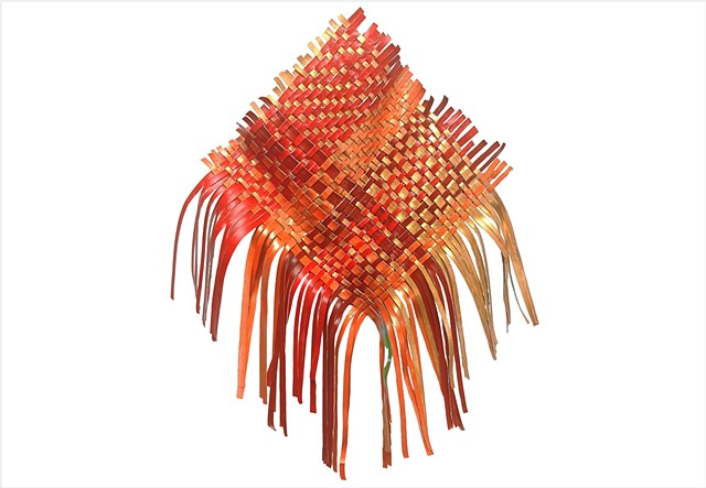 Woven paint textile by Julee Latimer