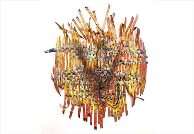 Woven, dimensional paint sculpture by Julee Latimer